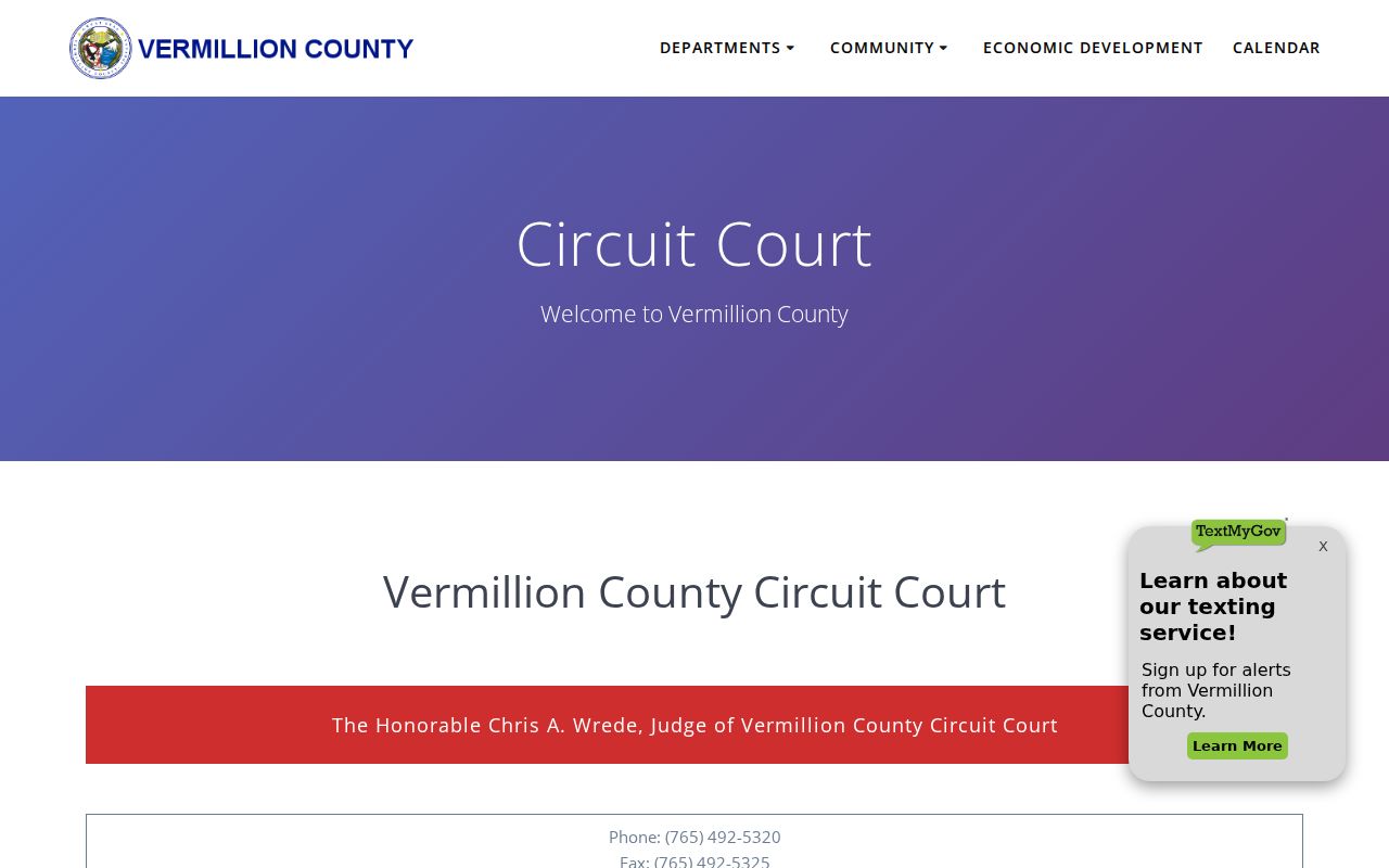 Vermillion County criminal docket Circuit Court source