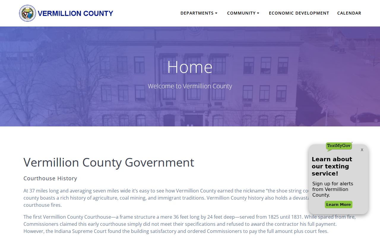 Vermillion County criminal docket courthouse information