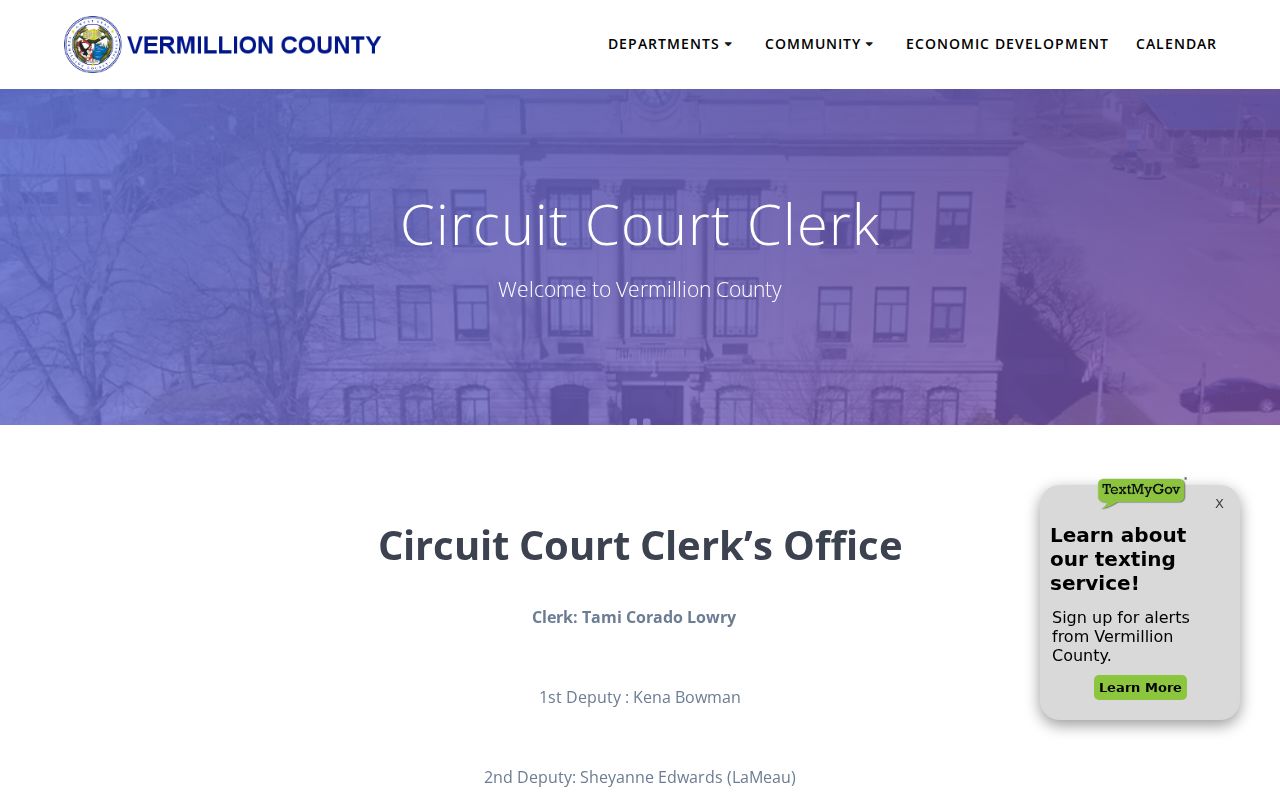 Vermillion County court docket Circuit Clerk