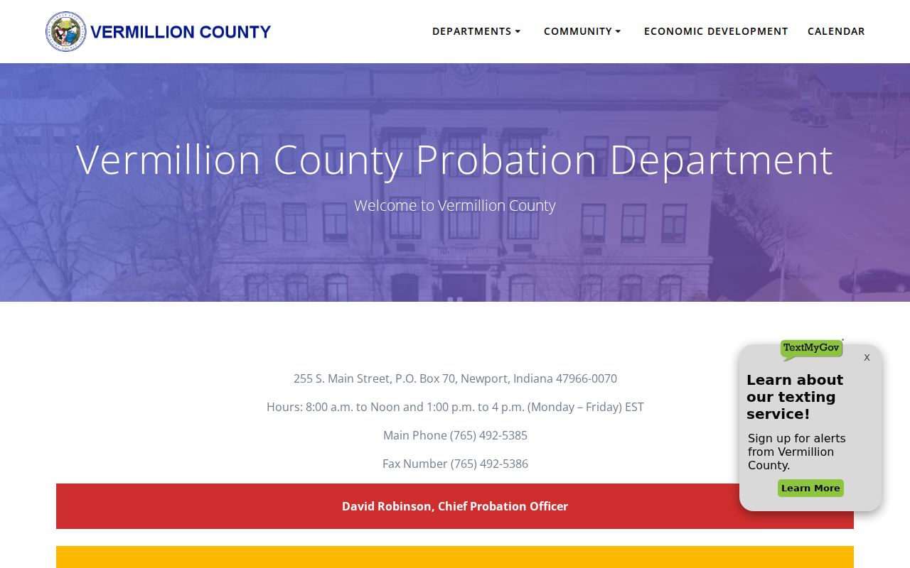 Vermillion County Probation Department case payment guidance